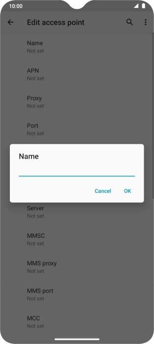 Key in Vodafone MMS and press OK.