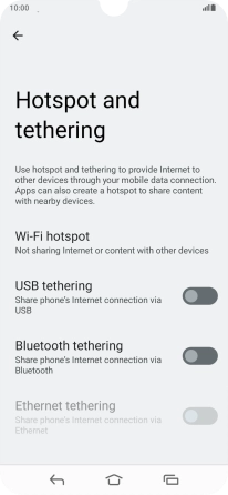 Press Wi-Fi hotspot. Press Wi-Fi hotspot.