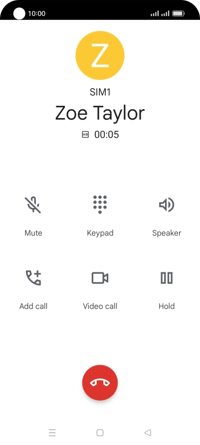 Press the end call icon. Press the end call icon.