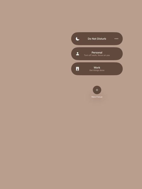 Press the required focus mode to activate or deactivate it immediately. Press the required focus mode to activate or deactivate it immediately.