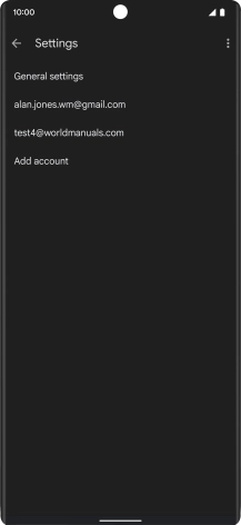 Press the required email account. Press the required email account.