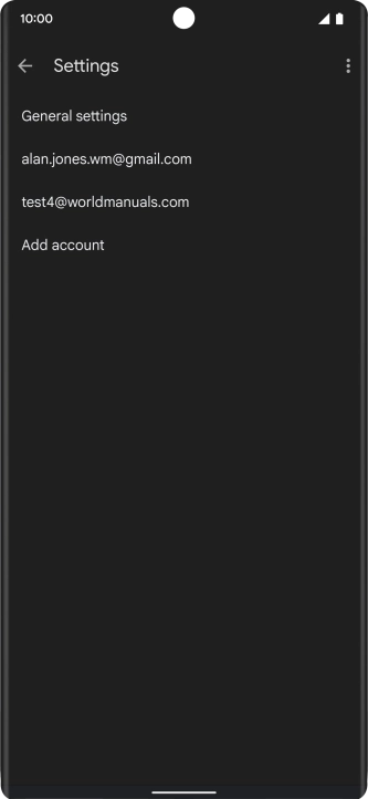 Press the required email account. Press the required email account.
