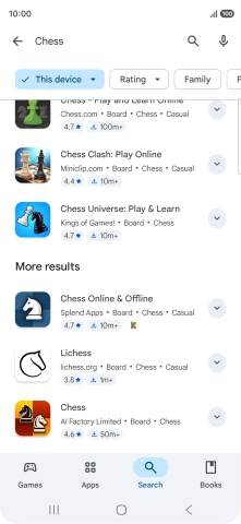 Press the required app. Press the required app.
