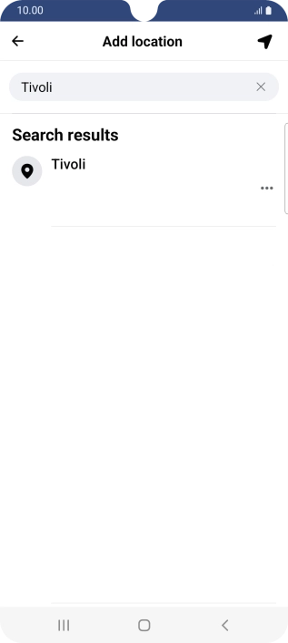 Press the required location. Press the required location.