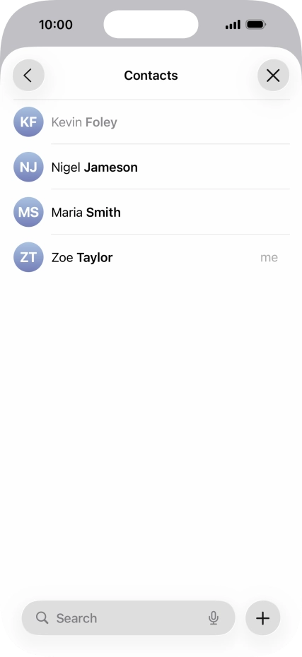 Press the required contact. Press the required contact.