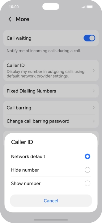 Press Show number to turn on caller identification.