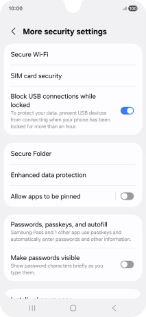 Press SIM card security. Press SIM card security.