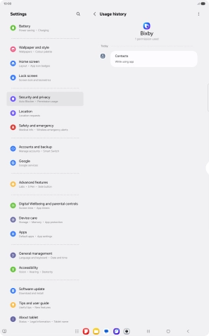 The app activity for the selected app is displayed. The app activity for the selected app is displayed.
