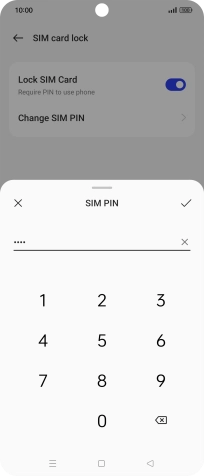 Key in your current PIN and press the confirm icon. Key in your current PIN and press the confirm icon.