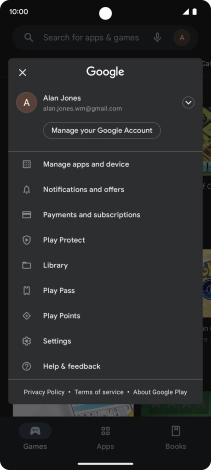 Press Manage apps and device. Press Manage apps and device.