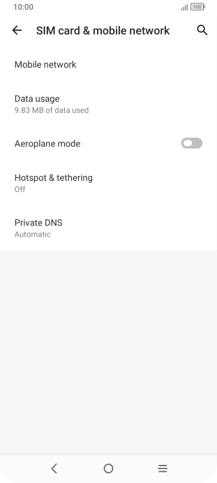 Press Mobile network. Press Mobile network.