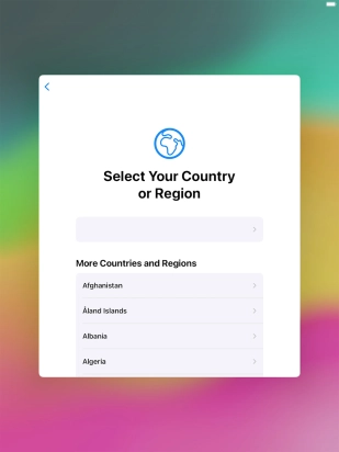 Press the required country or area.
