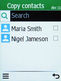 Select the required contacts. Select the required contacts.
