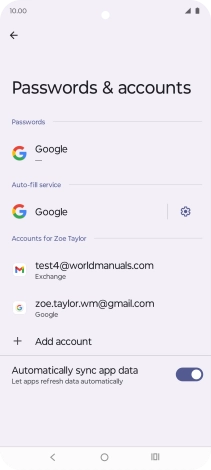 Press the required email account.