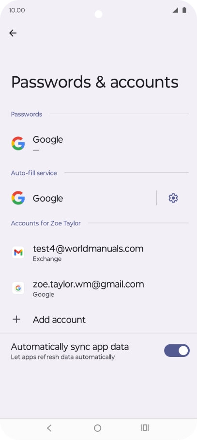Press the required email account.