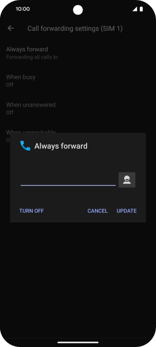 Press TURN OFF. Press TURN OFF.