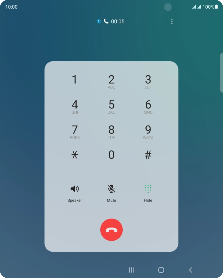 Press the end call icon. Press the end call icon.