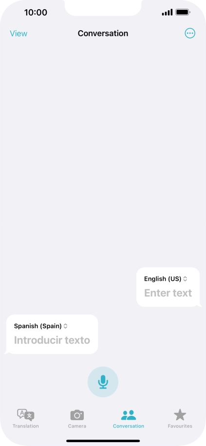 Press the microphone icon and say the required word or sentence.