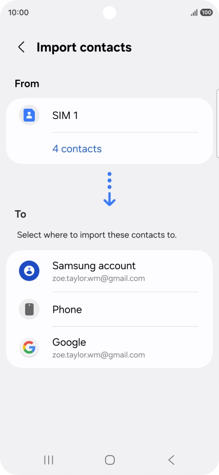 Press the required Google account. Press the required Google account.