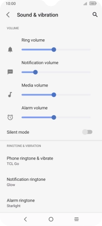 Press Phone ringtone & vibrate. Press Phone ringtone & vibrate.