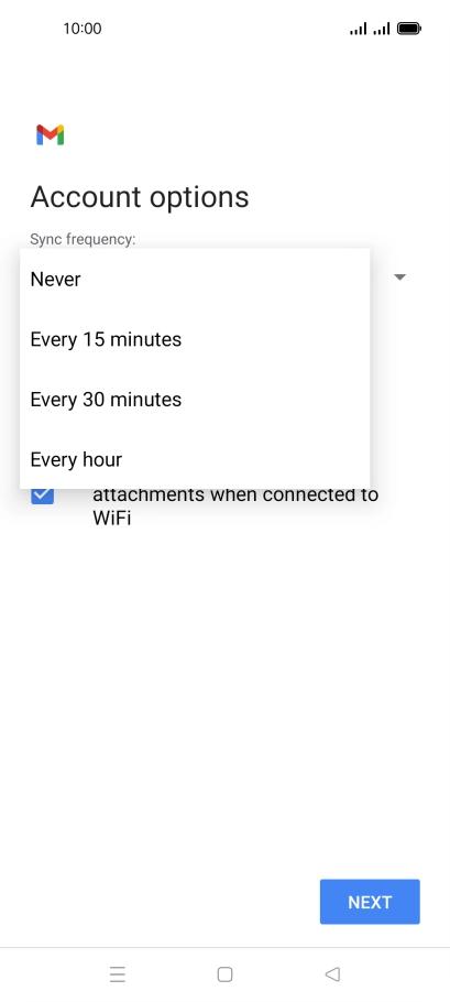 Press the required setting.