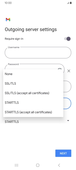 Press SSL/TLS.