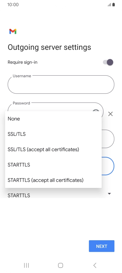 Press SSL/TLS.