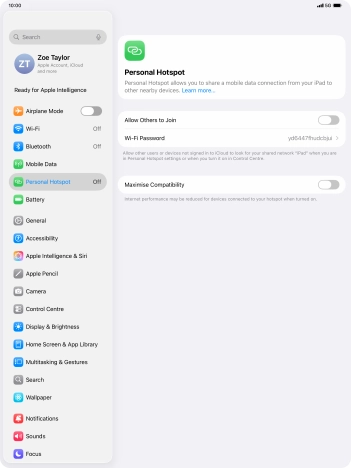 Press Wi-Fi Password and key in the required password. Press Wi-Fi Password and key in the required password.