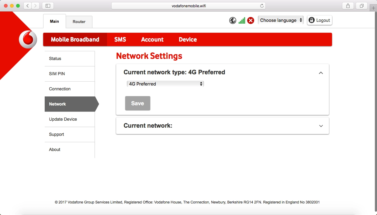 Click Current network.