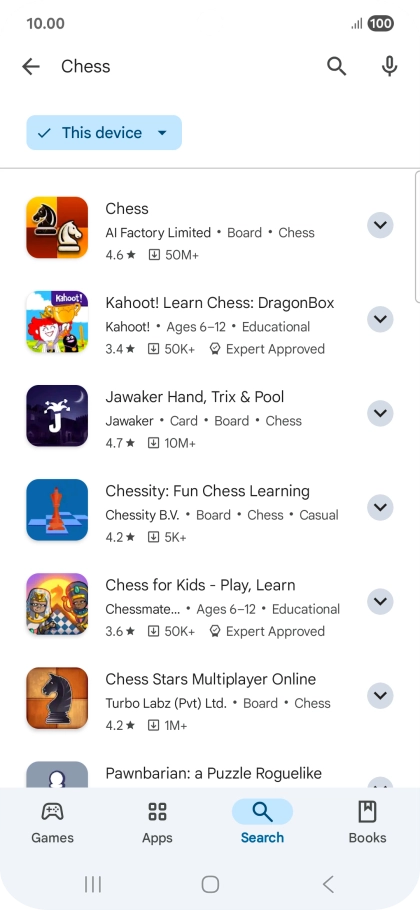 Press the required app.