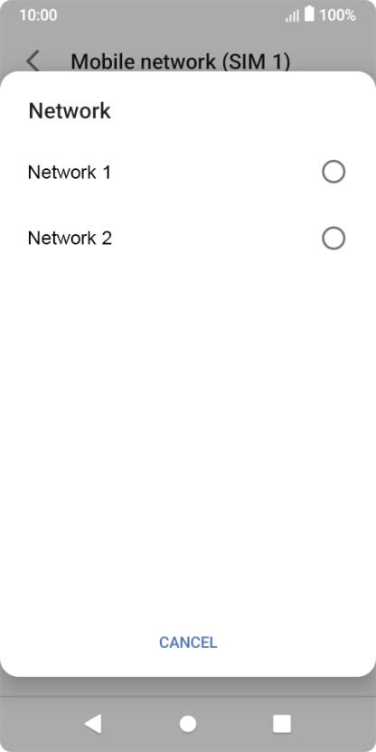 Press the required network. Press the required network.