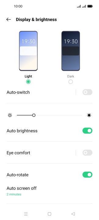 Press Auto screen off.
