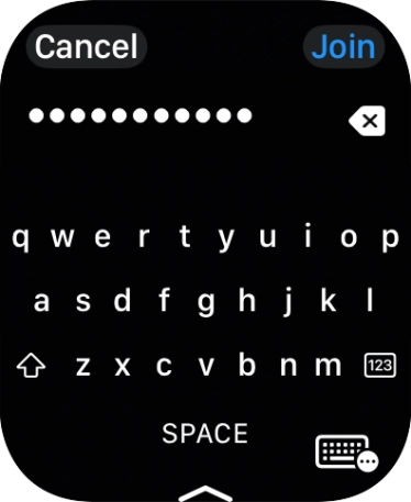 Key in the password for the Wi-Fi network and press Join. Key in the password for the Wi-Fi network and press Join.