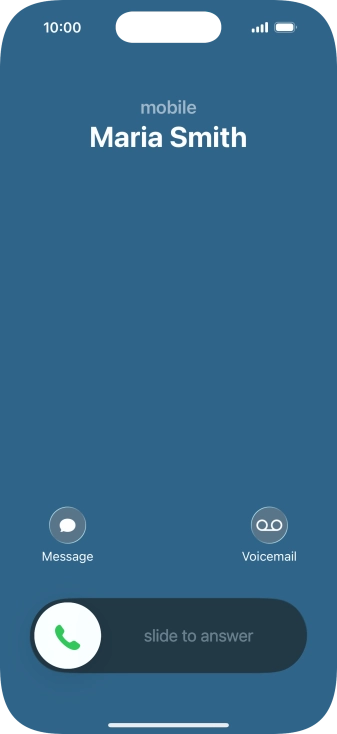 Press and drag the accept call icon right. Press and drag the accept call icon right.