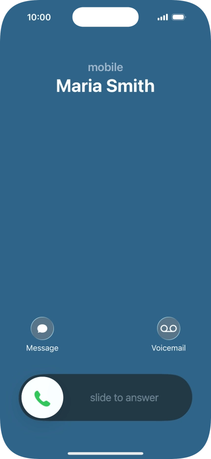 Press and drag the accept call icon right. Press and drag the accept call icon right.