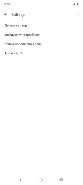 Press the required email account.
