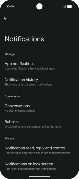 Press App notifications. Press App notifications.