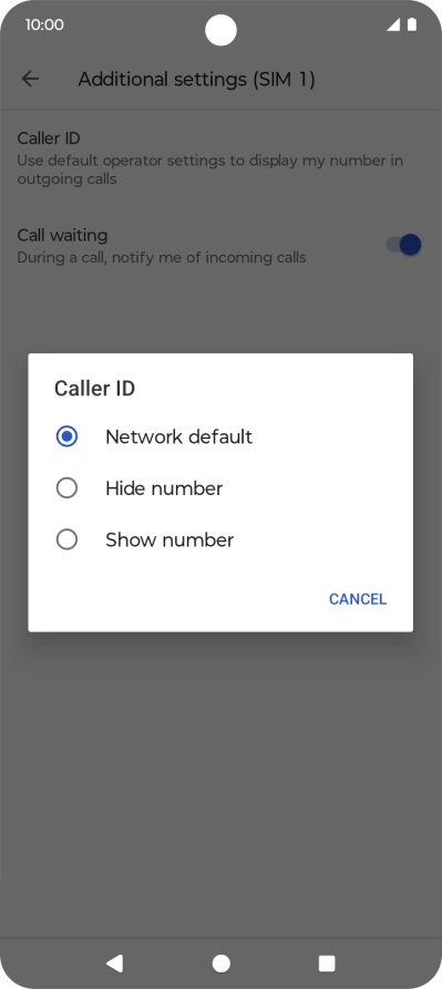Press Show number to turn on caller identification.