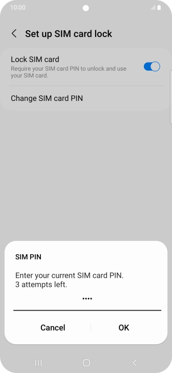 Key in your current PIN and press OK. Key in your current PIN and press OK.