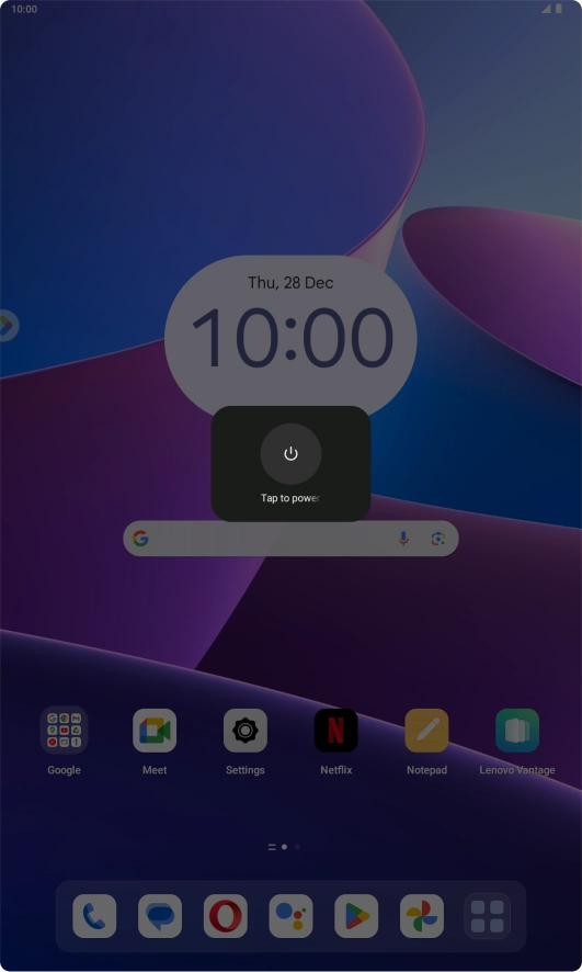 Press Tap to power off. Press Tap to power off.