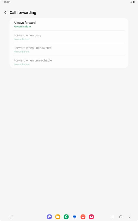 Press the required divert type. Press the required divert type.