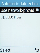 Select Use network-provided time to turn on the function.