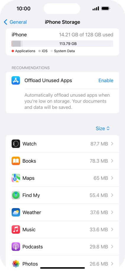 Press the required app.