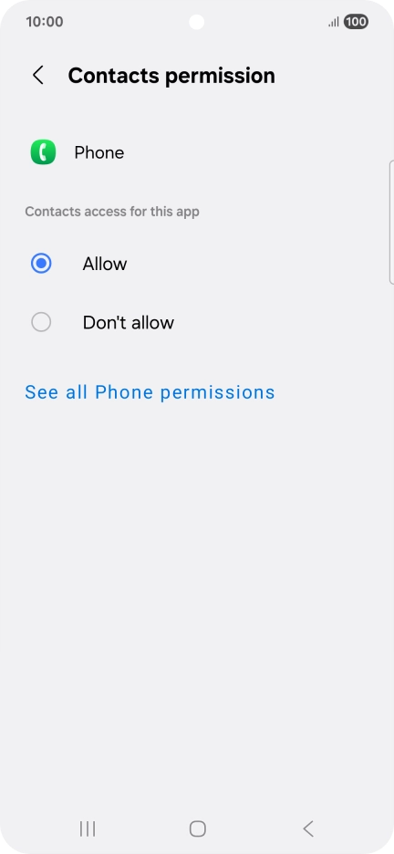 Press the required setting. Press the required setting.