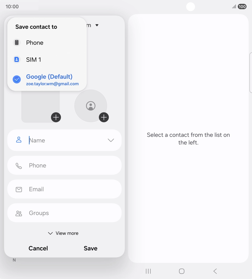 Press the required Google account. Press the required Google account.