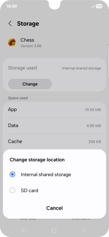 Press the name of the memory card. Press the name of the memory card.