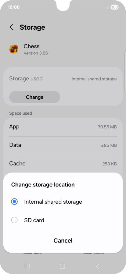Press the name of the memory card. Press the name of the memory card.