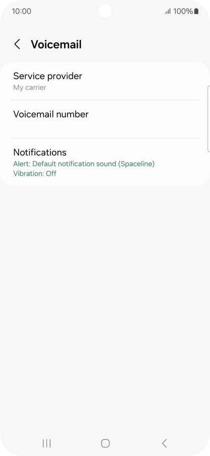 Press Voicemail number. Press Voicemail number.