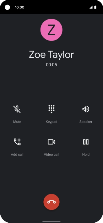 Press the end call icon.
