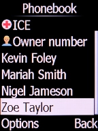 Select any contact and press the Left selection key. Select any contact and press the Left selection key.